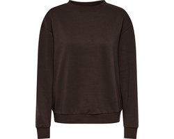 Jacqueline de Yong Trui Jdynanna Life L/s Text Sweat Jrs Di 15364514 Coffee Bean/life Is Pretty Dames Maat - L