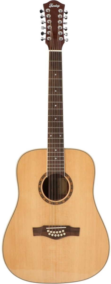 12-snarige akoestische westerngitaar met solid sparren top Fazley W95ND Natural