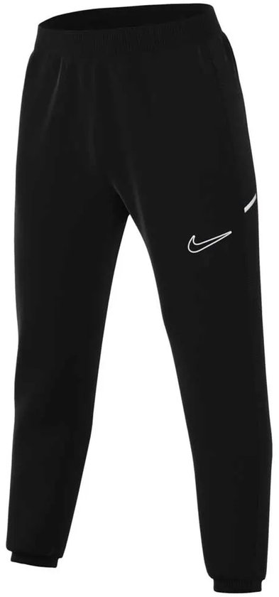 Zwarte Nike trainingsbroek voor heren met witte Nike logo op de voorkant.