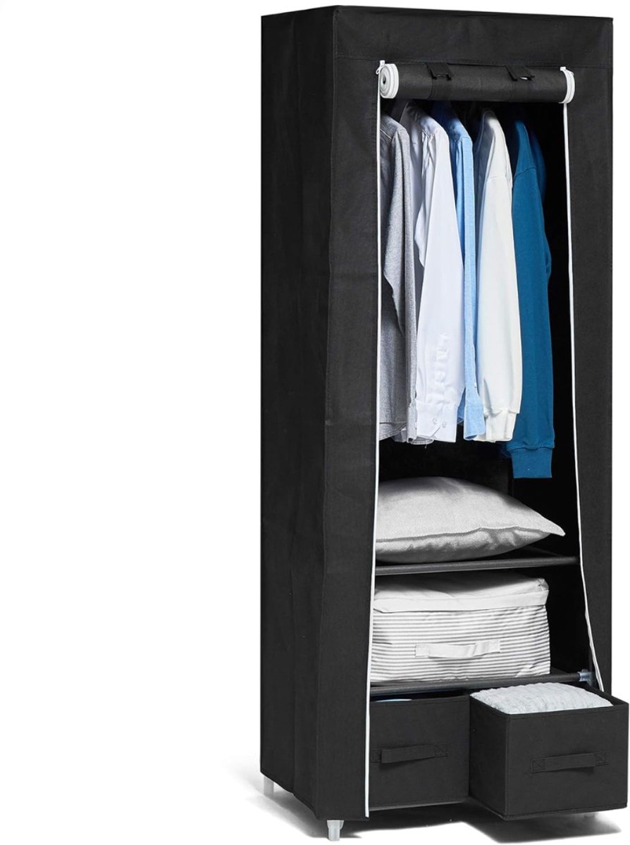 White-Label® Dressing Kasten - Kledingkast - Kledingkasten Slaapkamer - Organizer - Zwart