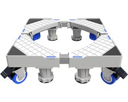 Caimco Wasmachine Verhoger met Wielen - Verstelbaar Opbouwmeubel & Wasmachine Sokkel - Draagkracht 300KG - Anti-Tril & Geluiddempend Onderstel - Geschikt voor Wasmachine, Droger, Koelkast & Vaatwasser