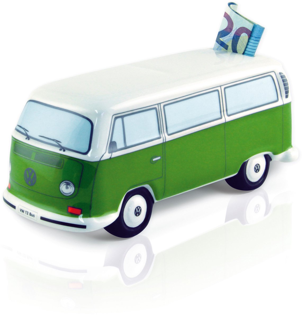 BRISA VW Collection - Volkswagen T2 Bulli Bus spaarpot, cadeau idee/fan souvenir/retro vintage item (keramiek/1:22 schaal)