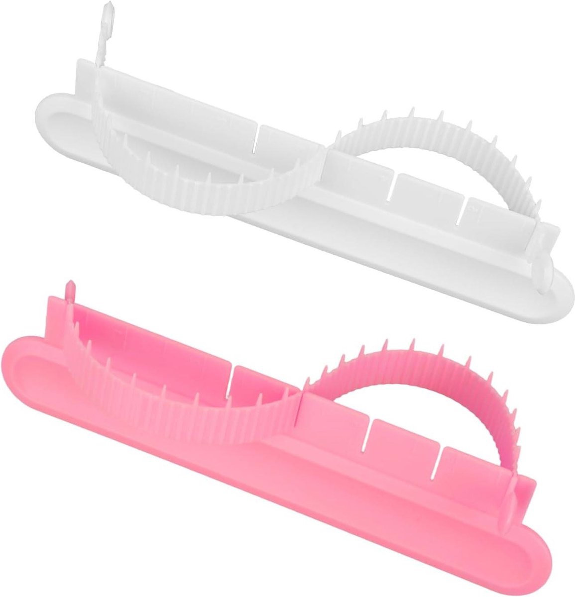 EGoods - Fondant Taartboogliniaal voor Precieze Taartdecoratie - Verstelbare Boogliniaal voor Thuisbakkerijen - Bakaccessoire voor Perfecte Taartboog - Wit en Roze - Bakmaat Essentieel
