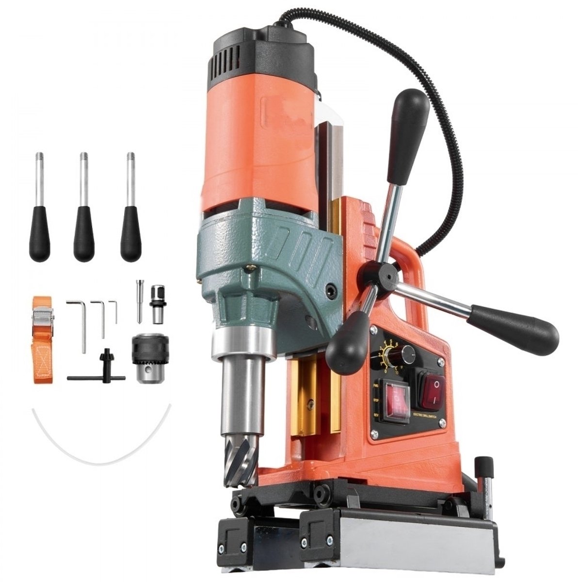 Magnetische Boormachine - Kernboormachine - 1400 W Vermogen - Boorcapaciteit 50 mm - Variabele Snelheid 0-850 tpm - Omkeerfunctie - Magnetische Basis - Voor Metaal