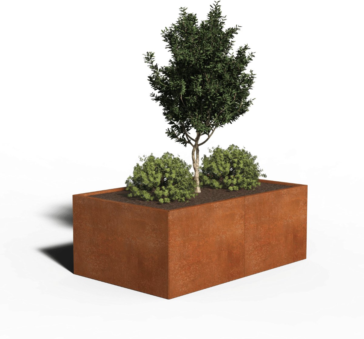 Cortenstaal Plantenbak Rechthoek | 160 x 100 x 40 | Zonder bodem