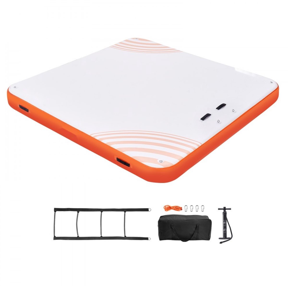 Opblaasbaar Drijvend Dok - Dokplatform/Eilandvlot - 3,04 x 3,04 m - Antislip - Afneembare Ladder - Inclusief Draagtas - Voor Zwembad, Meer & Strand