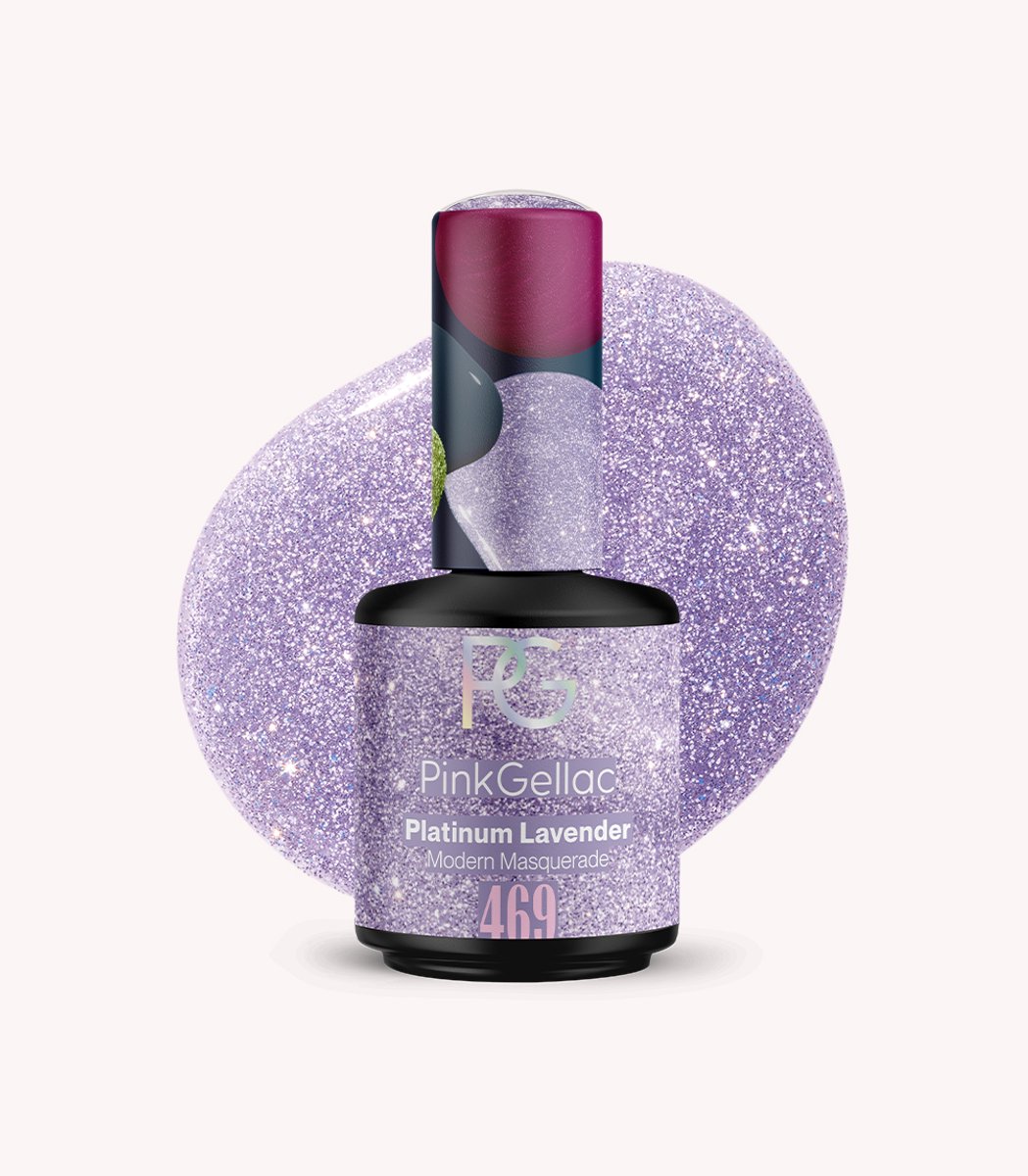 Pink Gellac Gellak - 469 Platinum Lavender 15ml - Paarse Glitter Gel Nagellak - Modern Masquerade Collectie - Gel Nagels Producten