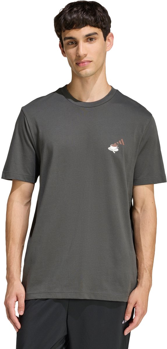 Adidas Sportswear Coffee Cafe Cheesecake Graphic T-Shirt Heren Grijs