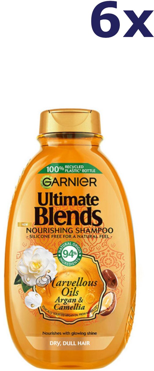 6x Garnier Ultimate Blends Core Argan & Camellia Shampoo 400ml
