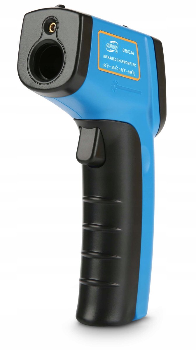 Benetech GM533A - Infrarood Thermometer Pyrometer - Meetbereik -50°C tot +530°C - Kleurenscherm - Instelbare Emissiviteit