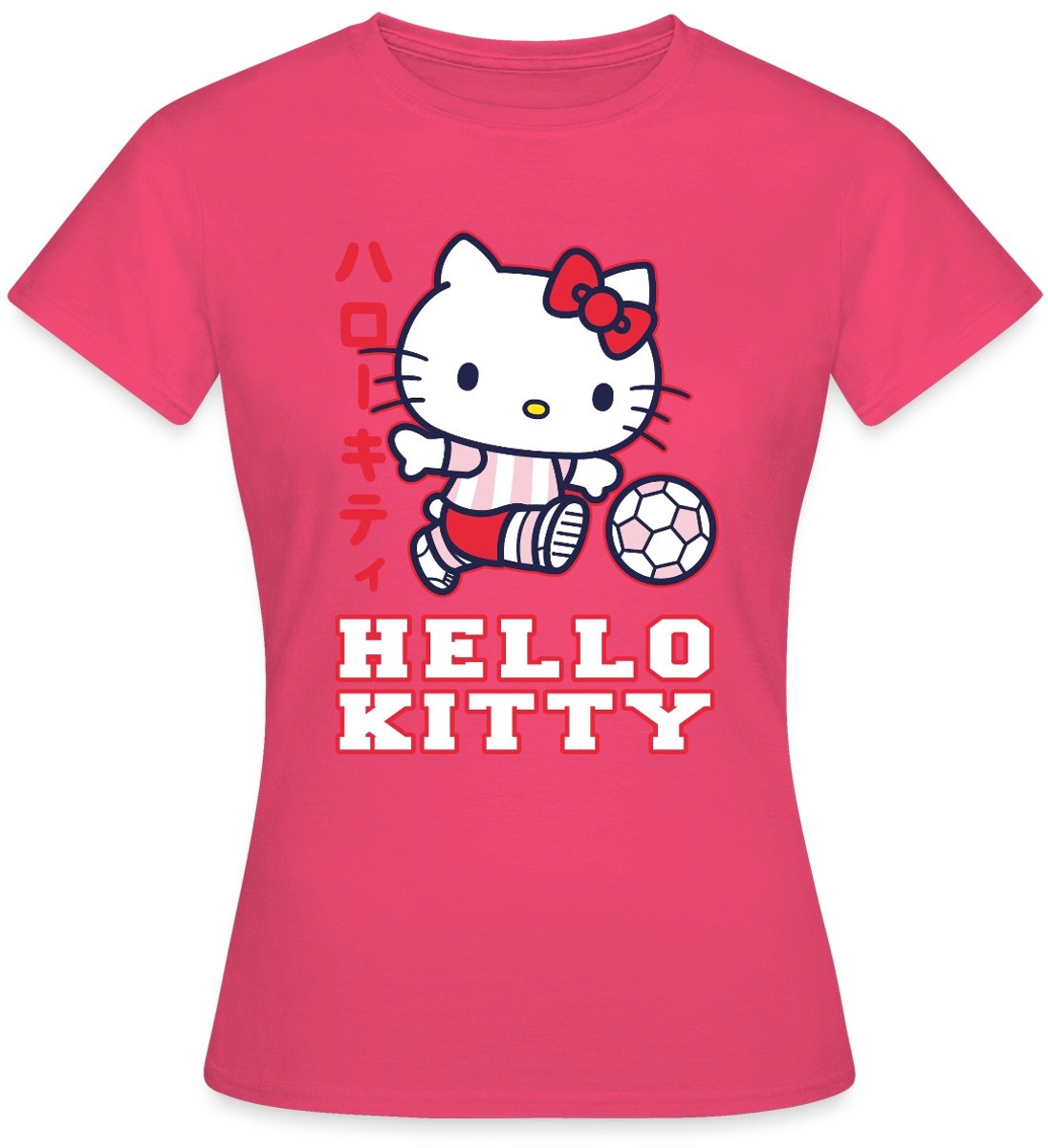 Hello Kitty Speelt Voetbal T-Shirt Dames