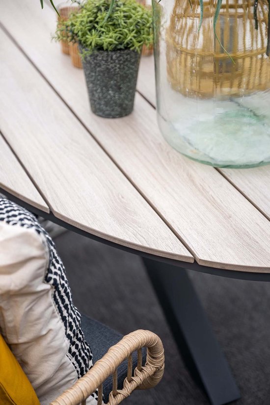 Ensemble de jardin rond 5 personnes - Table Edison - 5 chaises Margriet