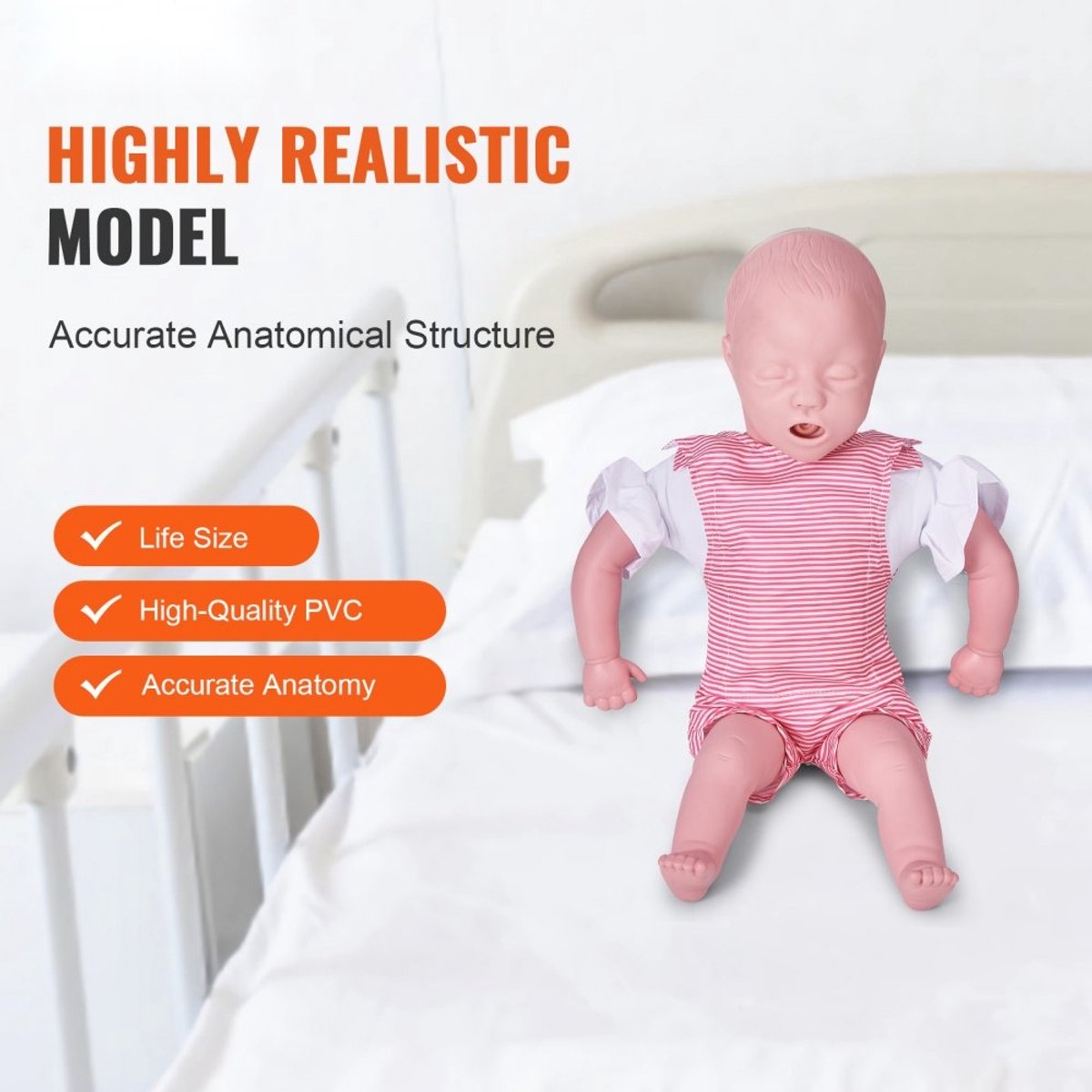 Baby Reanimatiepop - CPR/Heimlich Trainingsmodel - Verstikking & Luchtwegobstructie Training - Professioneel - Voor EHBO & BHV Opleiding — cadeau in Cadeau-ideeën - foto 2