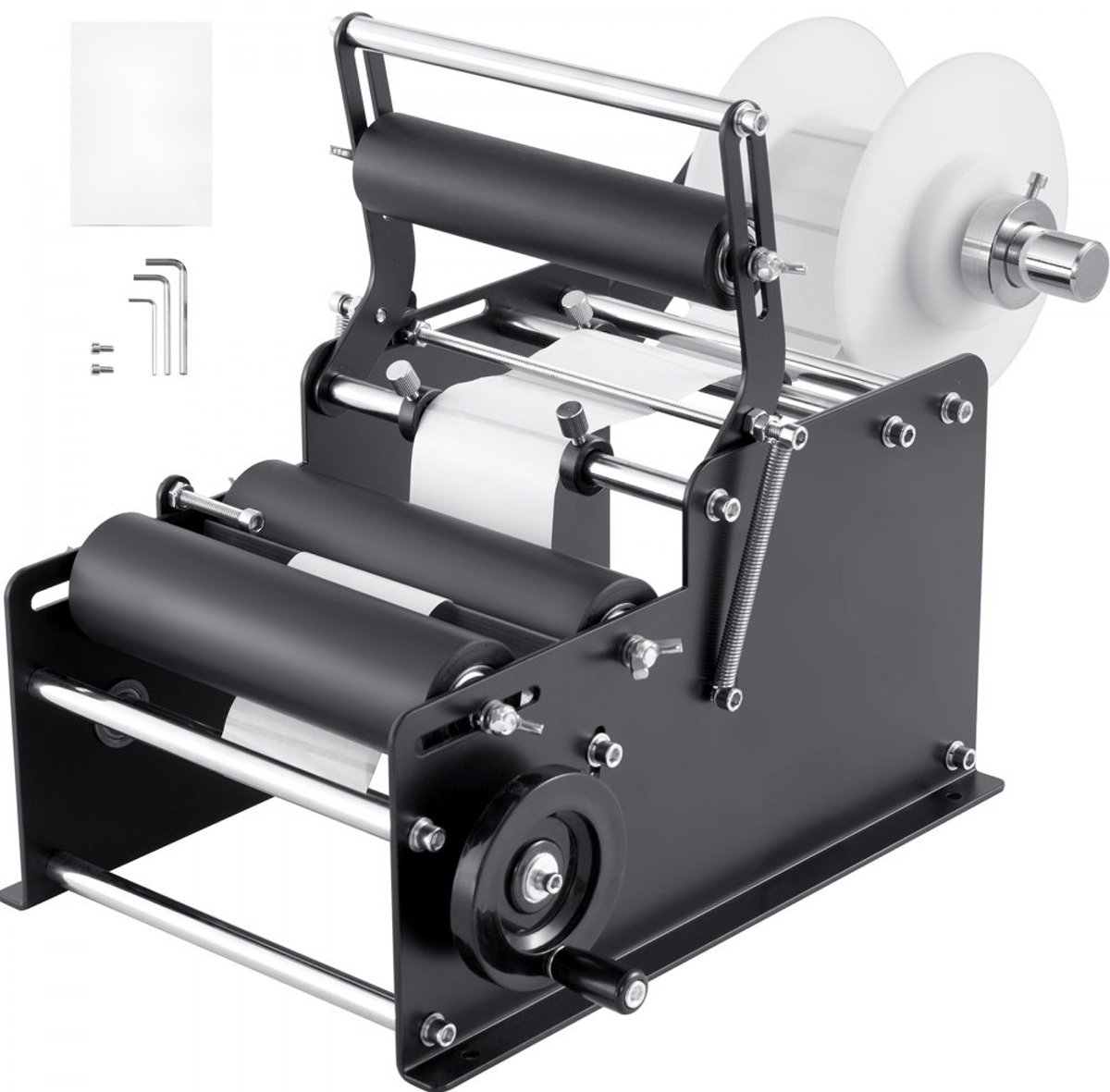 Flessenetiketteermachine - Handmatige Labelapplicator - Snelheid 15-20 etiketten/min - Etiketbreedte 10-130 mm - Etiketlengte 10-300 mm