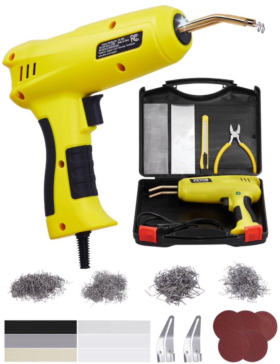 Kunststof Lasapparaat - Laspistool & Hete Nieten Reparatieset - 220 W - 800 Hete Nieten - 56 Lasstaven - LED-lamp - Met Draagtas - Voor Autobumperreparatie