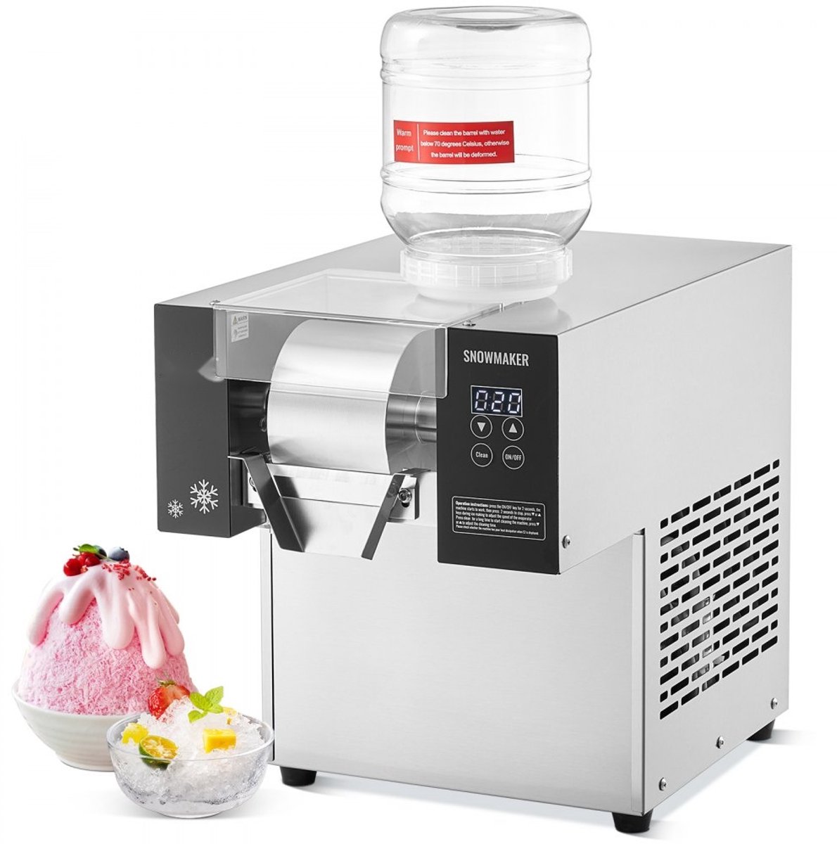 Schilferijsmachine / Sneeuwvlok-ijsmachine - Commercieel - 125 kg/24 uur Capaciteit - RVS Behuizing - Luchtkoelsysteem - Touchscreen