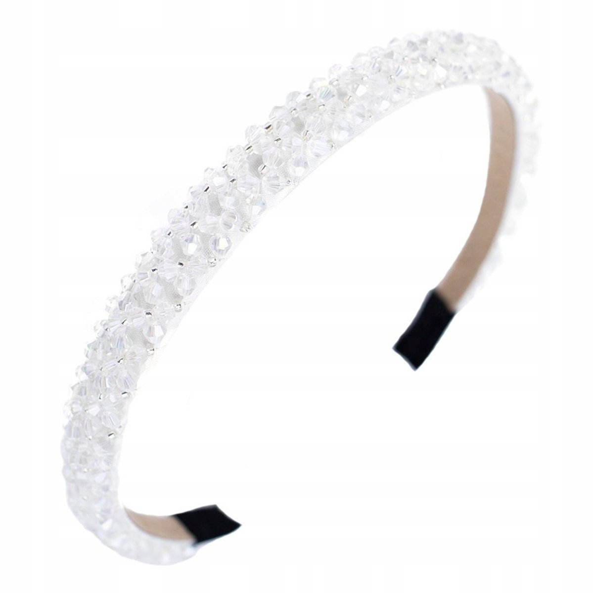 Elegante Witte Haarband met Zirkoonstenen - Smal