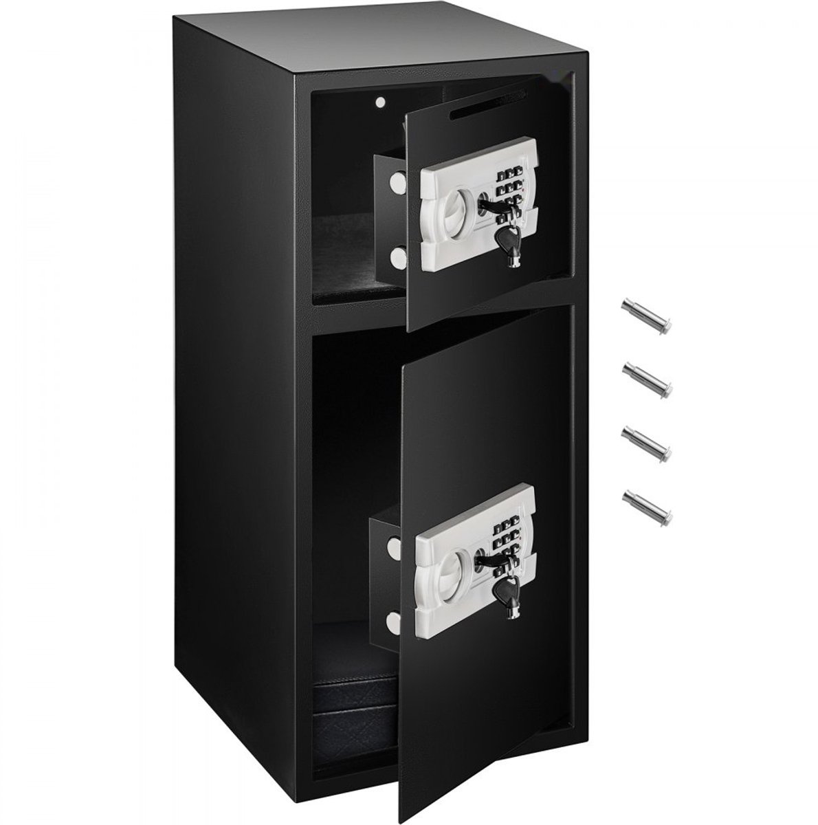 Elektronische kluis - Meubelkluis - Combinatieslot met noodsleutel - Inhoud 74 liter - Staal 4 mm dik - Robuuste stalen constructie
