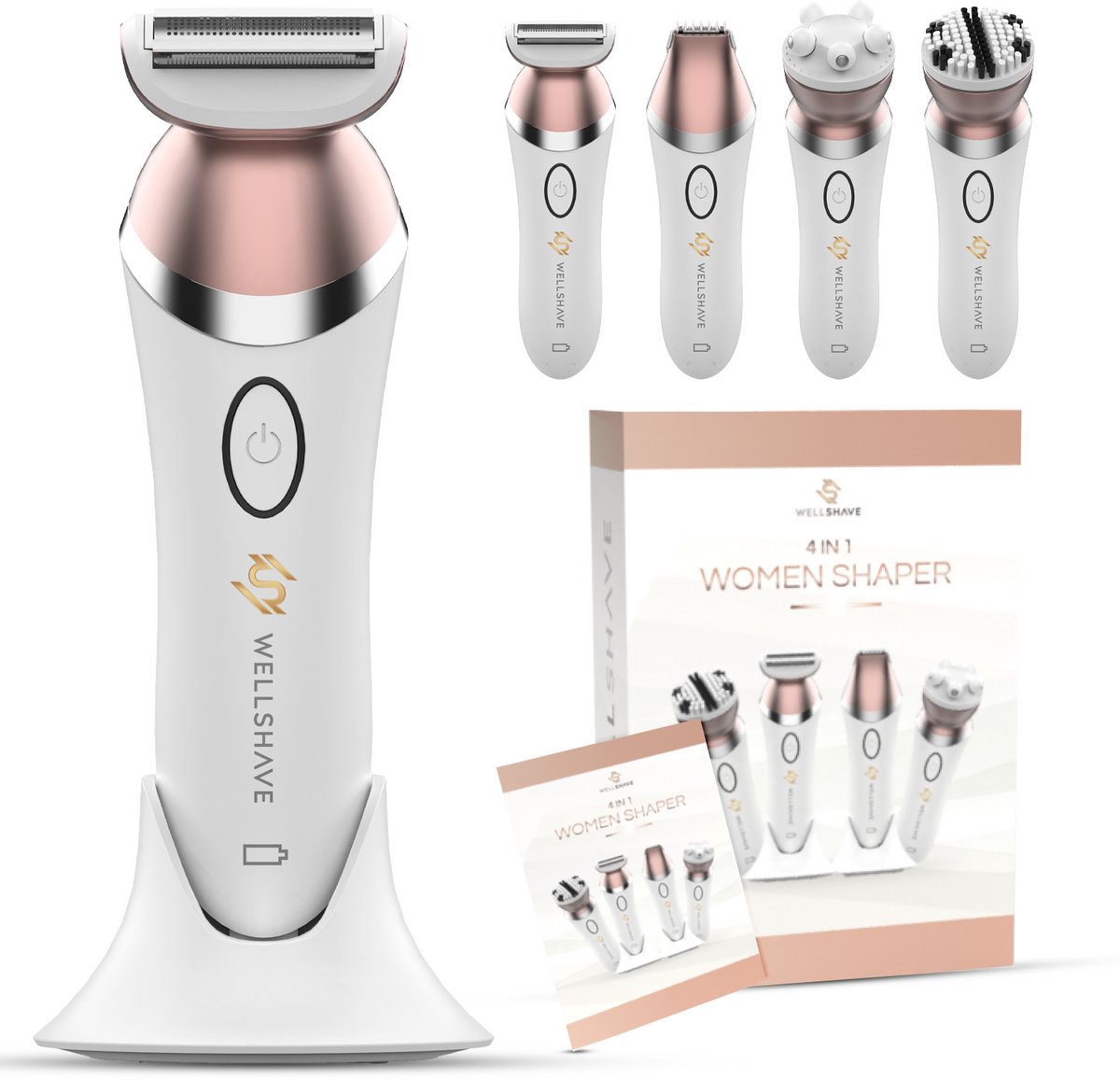Wellshave 4 in 1 Ladyshave voor Vrouwen - Trimmer voor Vrouwen & Dames - Bikinitrimmer Dames - Scheerapparaat Vrouw