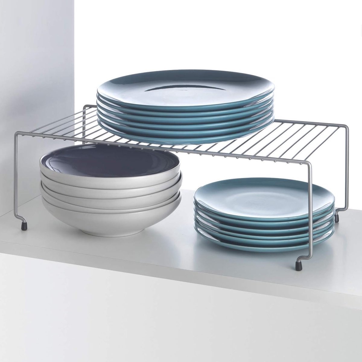Stunq® Metalen kastbekleding, zilver metallic, 15 x 23 x 45 cm