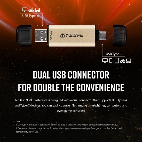 Snelle USB-C 3.2 Gen1 Flash Drive 512GB met USB-A Compatibiliteit van Snelle — afbeelding 5