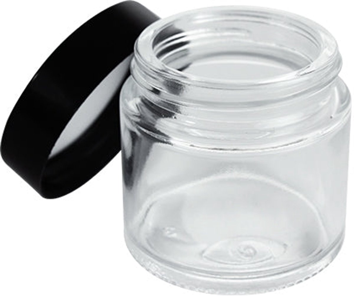 Glazen potje met witte deksel - leeg - 30 ml