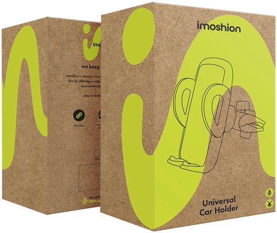 iMoshion téléphone voiture - Réglable - Universel - Carbone - Grille d'aération - Zwart