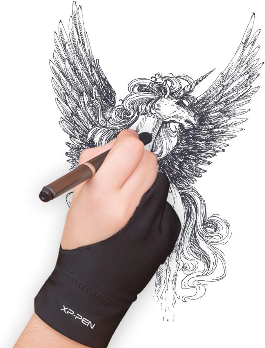 Lycra anti-fouling handschoen voor grafisch tablet, pen display en lichtbak (L)