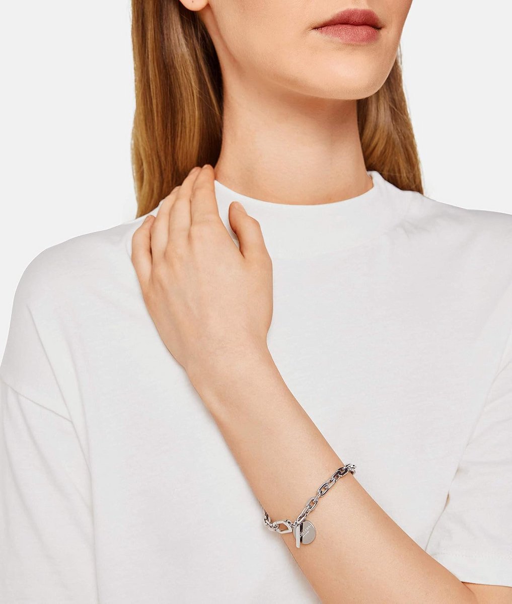 Dames Armband Schakel RVS met Bedels - Verstelbaar