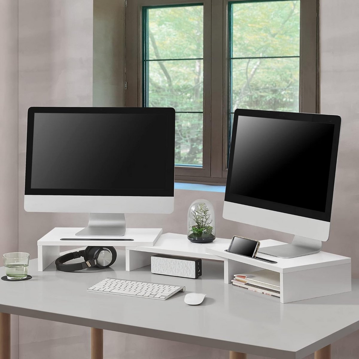 Monitorstandaard Verhoger Wit voor Verbeterde Ergonomie en Ruimtebesparing
