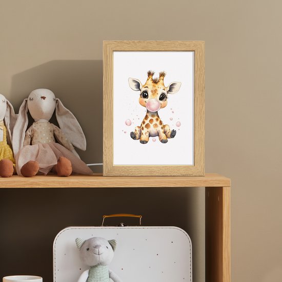 Nachtlampje 15x20 cm - Kinder lampje - Giraffe - Roze - Kauwgom - Tafellamp kinderkamer - Slaapkamer lamp - Bedlamp kinderen - Kinderlampje stopcontact - Wandlamp babykamer - Nachtlampjes van Merkloos — afbeelding 3