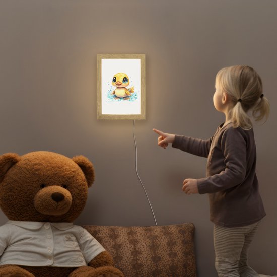 Nachtlampje 15x20 cm - Kinder lampje - Eendje - Badeend - Geel - Tafellamp kinderkamer - Slaapkamer lamp - Bedlamp kinderen - Kinderlampje stopcontact - Wandlamp babykamer - Nachtlampjes van LumiParts — afbeelding 5