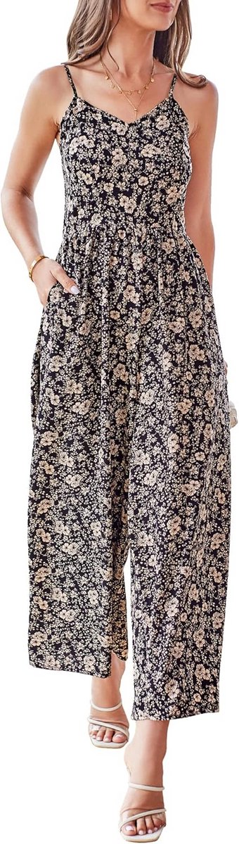 Dames Jumpsuit met Wijde Pijpen - Zomer Playsuit & Casual Overalls