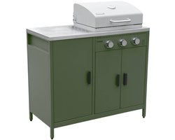 sweeek - Gasbarbecue met 3 branders, 3 deuren en 2 opbergruimtes 100 x 58,5 x 138,5cm - naxos
