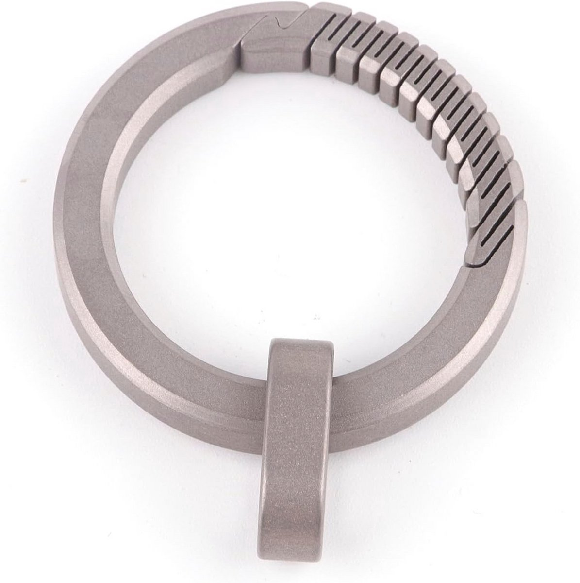 Titanium Ronde Karabijnhaak Sleutelhanger met Connector en Snelsluiting