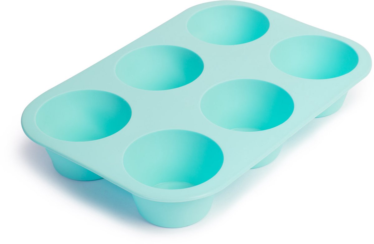 Siliconen Muffin Bakvorm - Cupcakevorm - voor 6 Cupcakes - 1 Stuks [57280BL]
