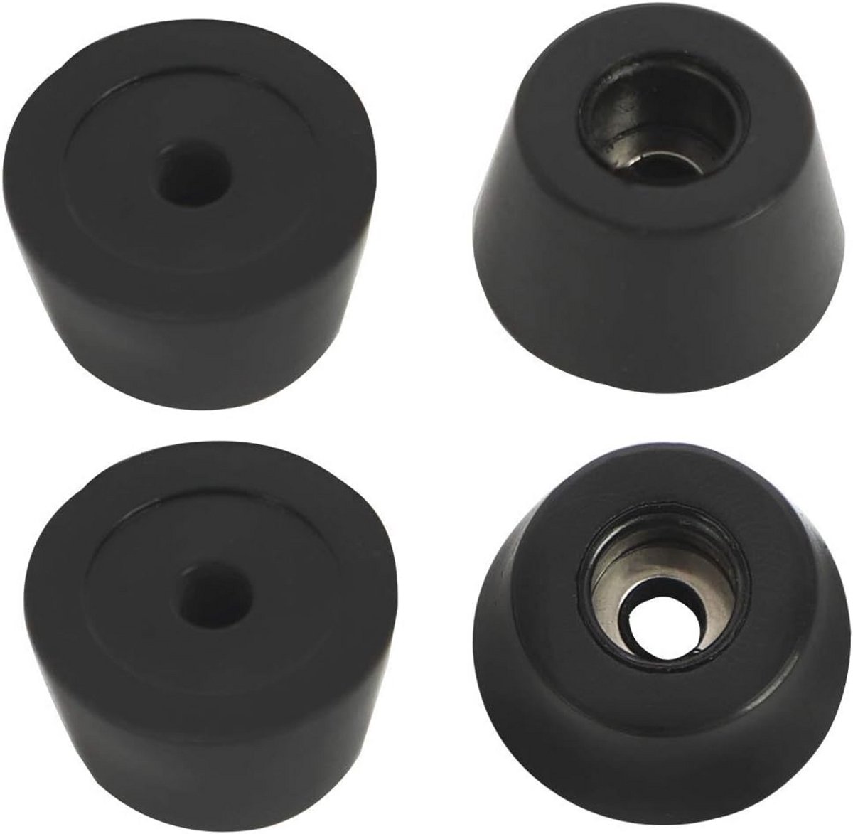 Rubberen Voetjes Stoelpootbeschermers 4 Stuks met Metalen Schijf D26x32xH32mm D21x16xH12mm