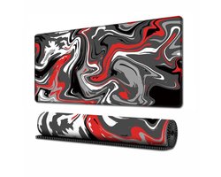 longziming -Gaming Muispad - Bureauafdekking - Groot Formaat 30 X 70 Cm Met Waterdicht Kunststoff Oppervlak En Natuurlijke Rubber Bodem - 1 Stuks - Voor Gaming Kantoor En Grafisch Ontwerp - Roodachtig grijs