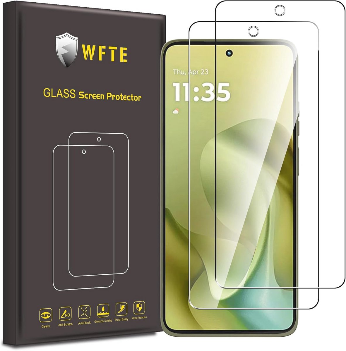 Schermbeschermer 2-pack voor 5G Smartphones - 9H Hardheid, Krasbestendig, Anti-Vingerafdruk, Luchtbelvrije Installatie, HD Helder, Volledige Dekking