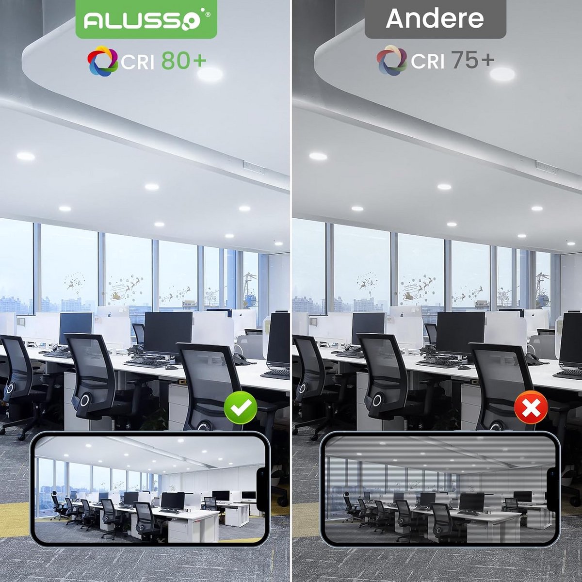 Set van 6 Extra Platte LED Inbouwspots - 7W - Koel Wit Licht (6500K) - IP44 - Geschikt voo