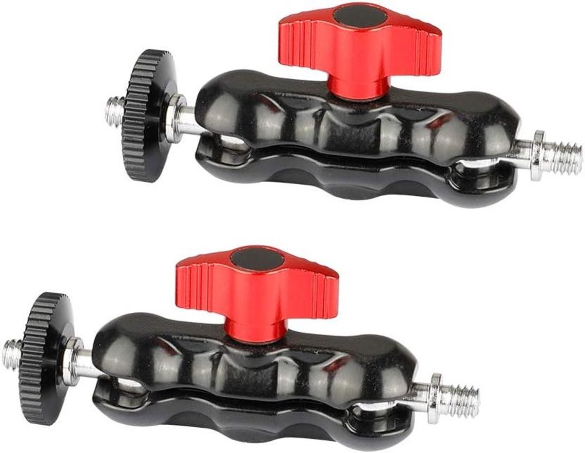 Allecta - Universele magische arm met kogelkoppen, rood, 2 stuks, flexibel en verstelbaar