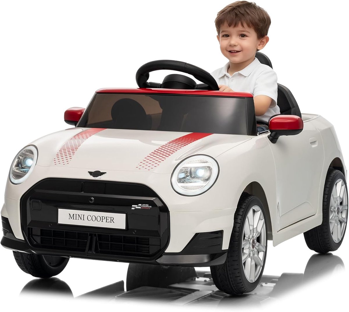 Kinder Elektrische Auto – 12V Accu, Afstandsbediening, LED, Muziek & Claxon – Vanaf 3 jaar – Wit