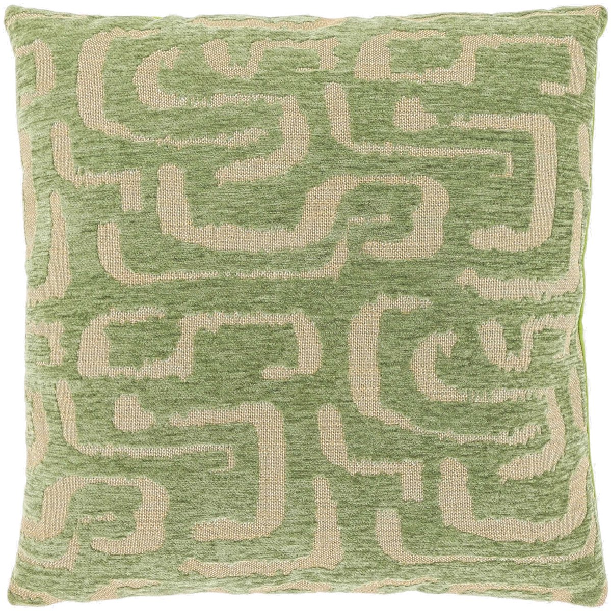 Unique Living Sierkussen Liam - Textiel - Groen - 45x45 cm (BxD) - Chenille - Tea Green