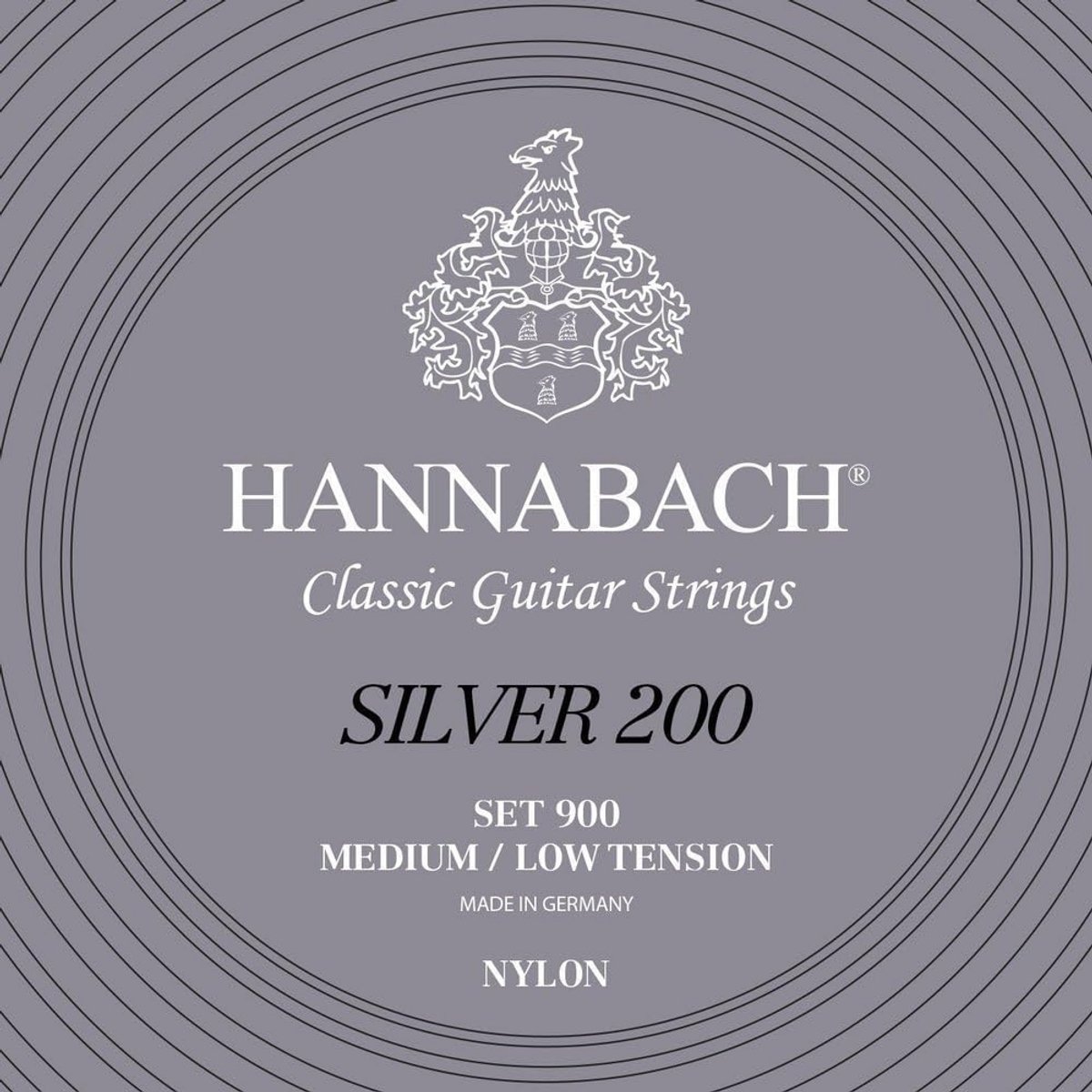 Hannabach 900MHT - Klassieke gitaarsnaren, medium-high spanning, zilver, set van 6