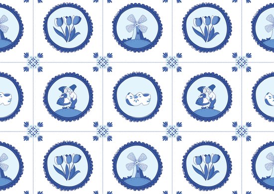 Placemat vinyl | Hollandse Tegels | 4 stuks | Onze materialen zijn PVC vrij en hygienisch