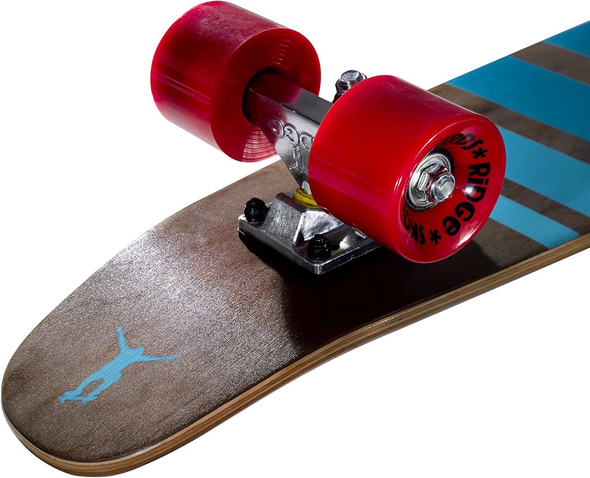Mini Cruiser Skateboard Hout 55cm Comfortabel Cruisen en Carven Blauw