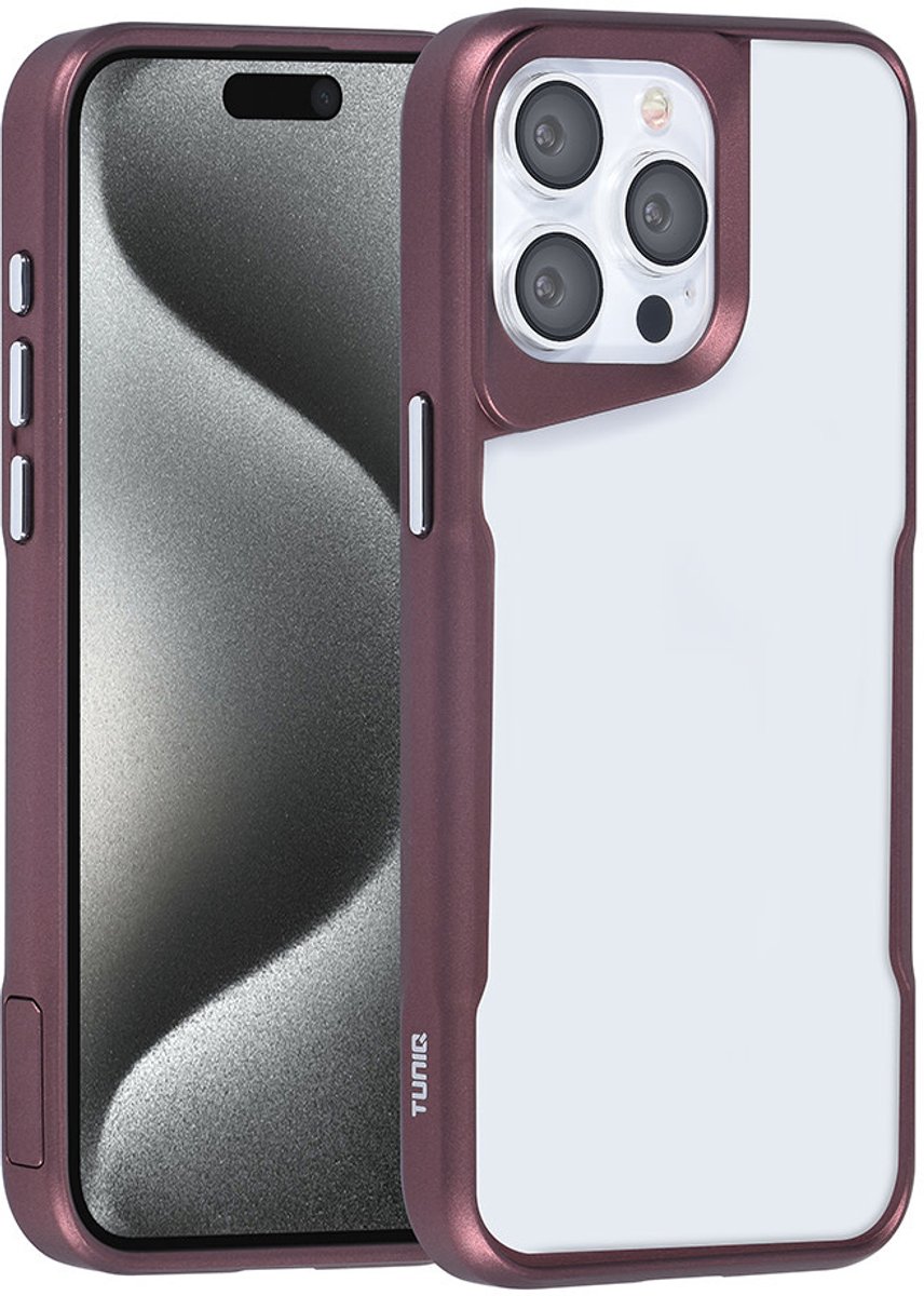 TUNIQ telefoonhoesje voor Apple iPhone 15 Pro Max - Siliconen backcover - Rood