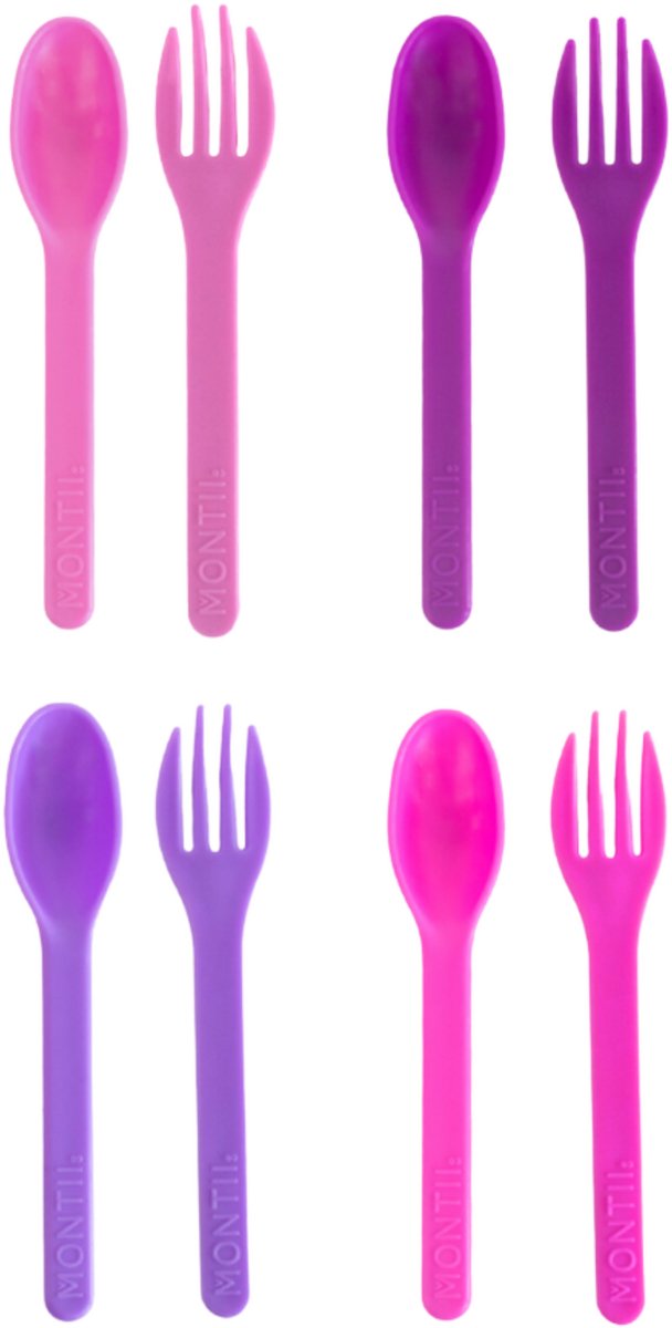 MontiiCo Out & About bestek set - 8-delig - BPA-vrij - lichtgewicht - Blush