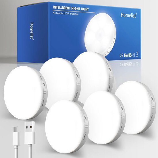 Bewegingssensor LED-lichtbalk, 3W 200lm Witte Verlichting 120 Graden 3 Meter Inductie Ultradunne USB-bewegingssensorlamp voor Onder Kast, Kast, Hal, Trap