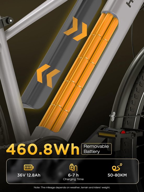 Hitway Elektrische Fiets BK7S Plus - 29 Inch City Commuter EBike met Afneembare 36V 12.8Ah Lithium Batterij - Mountain E-Bike met 250W Motor - 7 Versnellingen - IP54 Waterdicht - Elektrische Fietsen — afbeelding 2